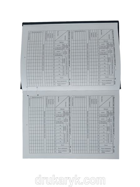 Книга обліку особового складу, додаток 3, вертикальні таблиці, А5 100 арк тверда палітурка Д03 В фото