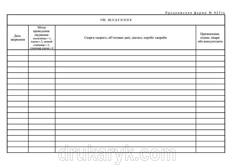 Медична карта амбулаторного хворого, форма № 025/о 558 фото